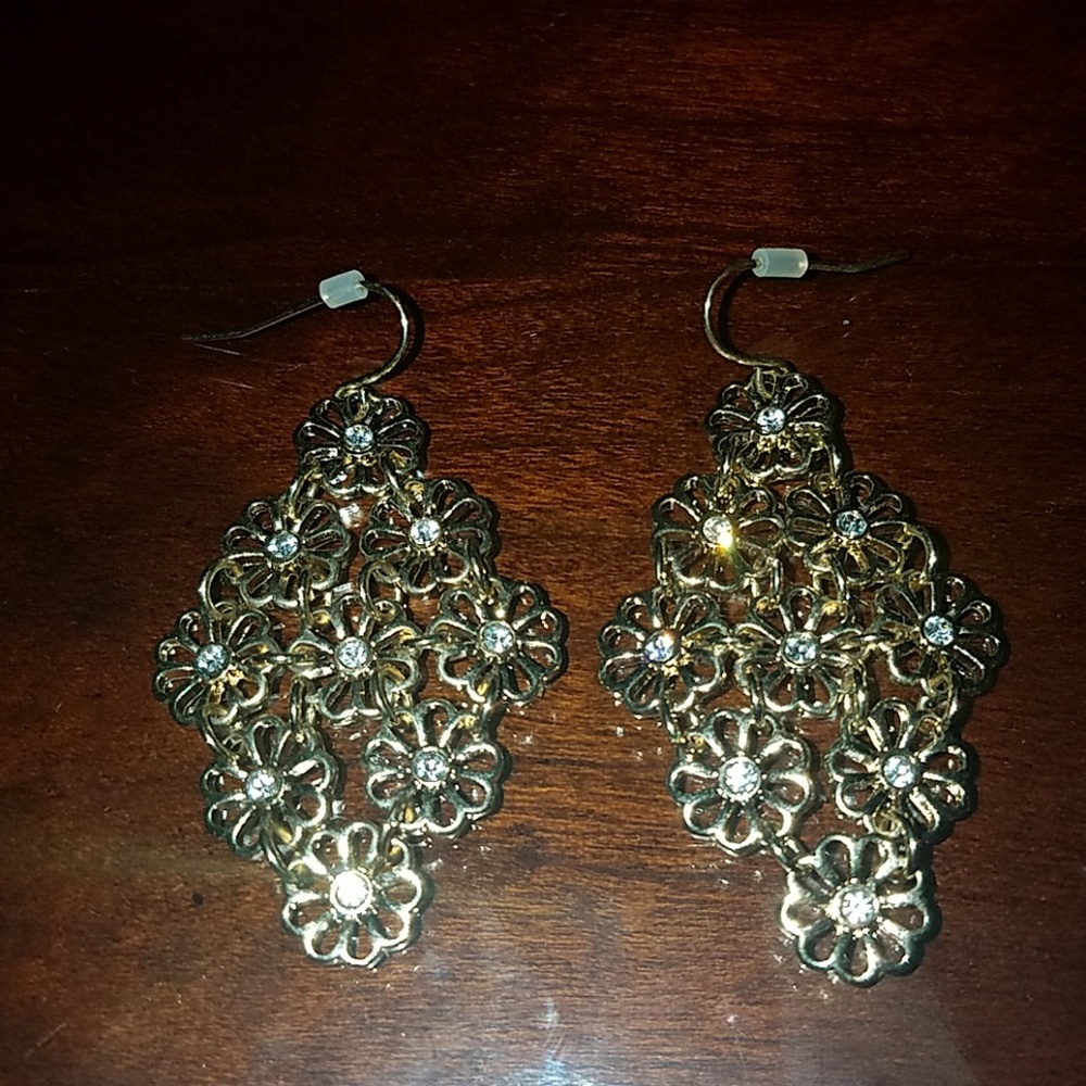 Brand new long flower earrings